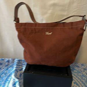 Fossil brushed cotton shoulder bag